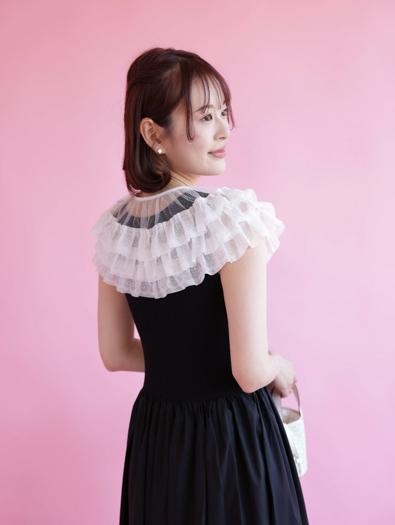 Volume Frill Docking Dress - MAISON MARBLE