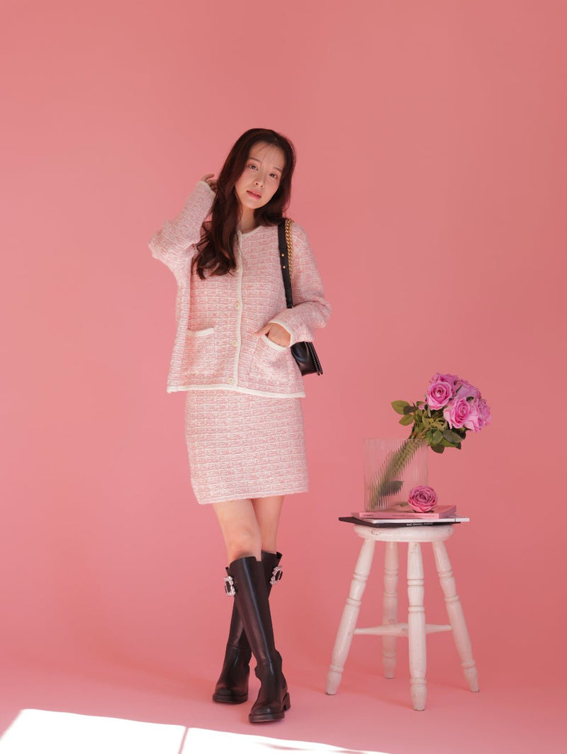 Winter Tweed Knit Skirt - MAISON MARBLE