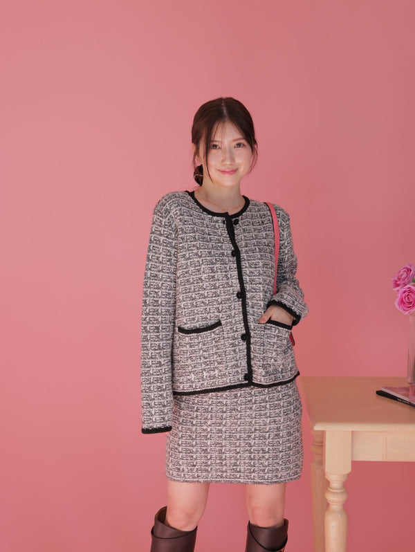 Winter Tweed Knit Skirt - MAISON MARBLE