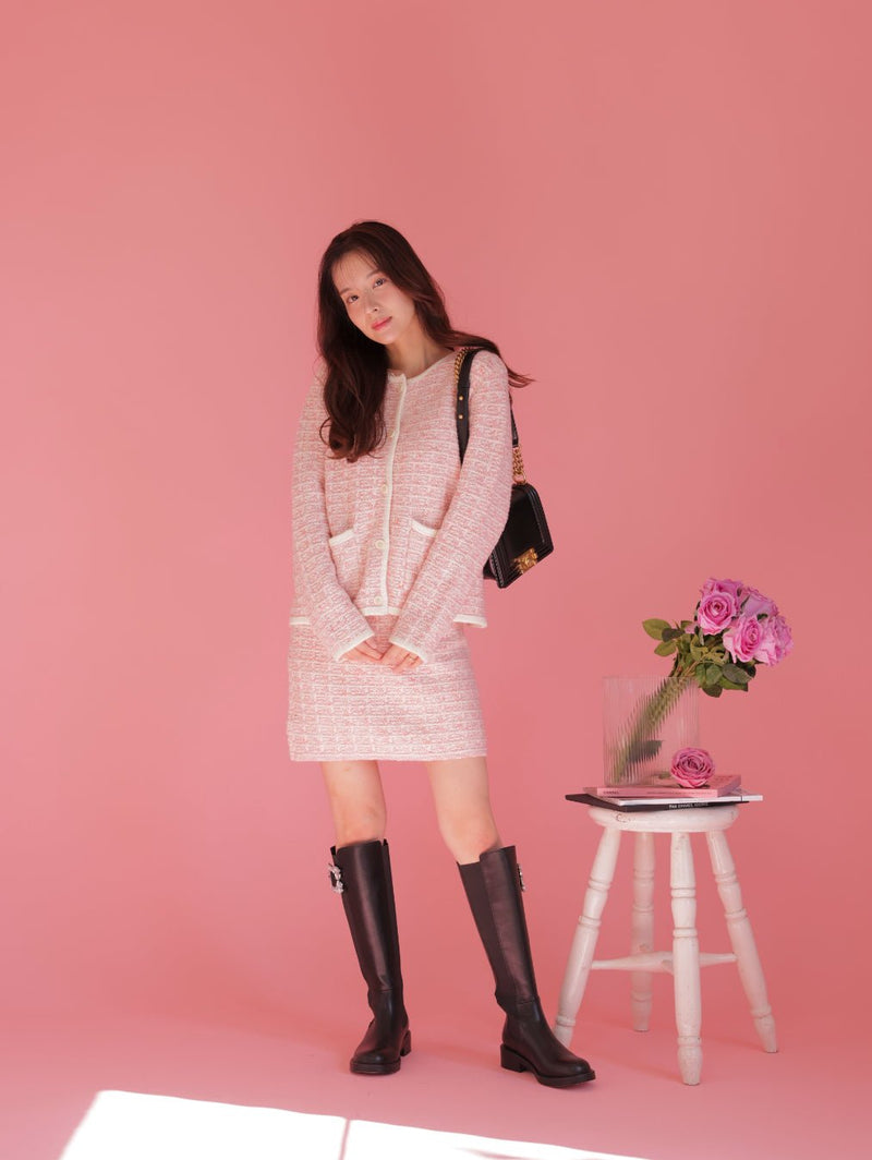 Winter Tweed Knit Skirt - MAISON MARBLE