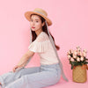 Gingham Straw Hat - MAISON MARBLE