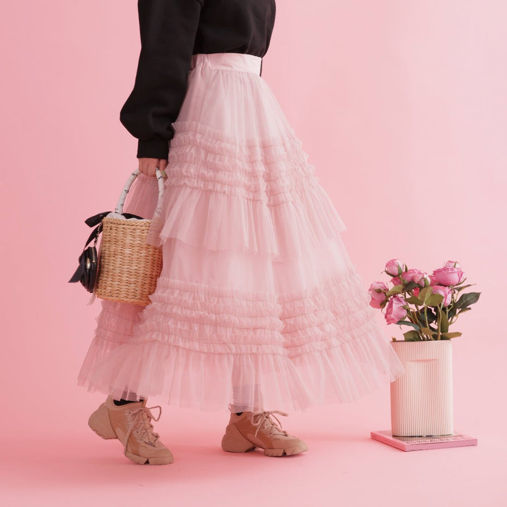 スカート AMERI MEDI CORSET VOLUME TULLE SKIRT AMERI MEDI CORSET VOLUME TULLE SKIRT