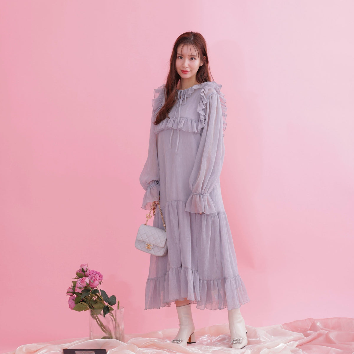 maison marble tiered knit dress