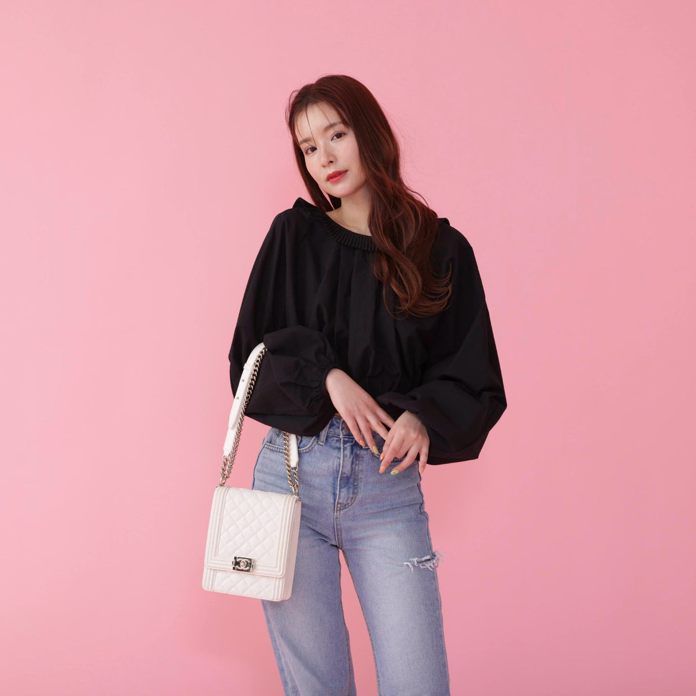 メゾンマーブル　maison marble バックオープンブラウス　black Back Open Blouse – MAISON MARBLE