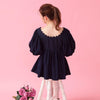 Denim Puff Blouse - MAISON MARBLE
