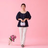 Denim Puff Blouse - MAISON MARBLE