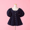 Denim Puff Blouse - MAISON MARBLE