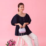 Denim Puff Blouse - MAISON MARBLE