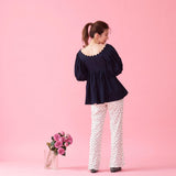 Denim Puff Blouse - MAISON MARBLE