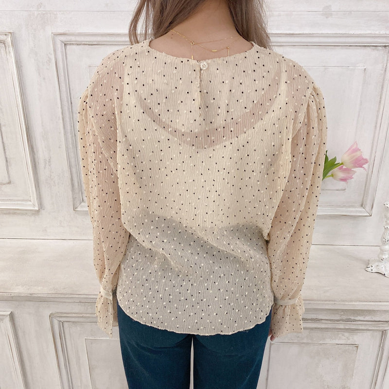 【訳あり】Dot Sheer Blouse - MAISON MARBLE