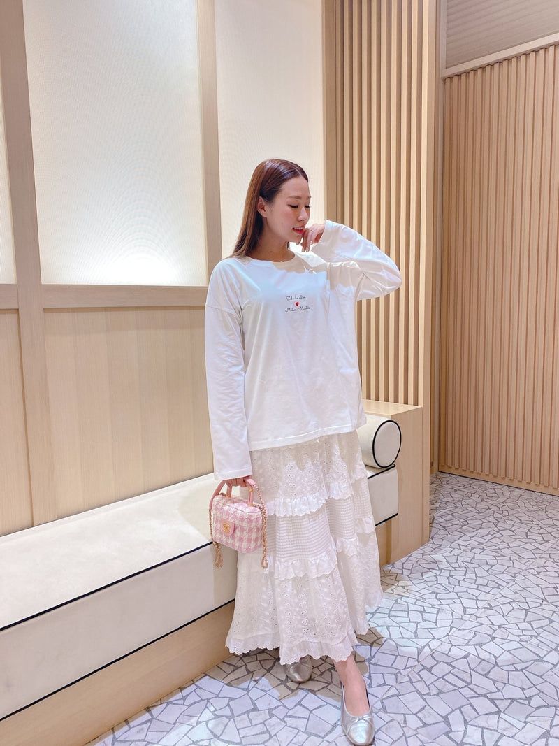 Embroidery Long Tee - MAISON MARBLE
