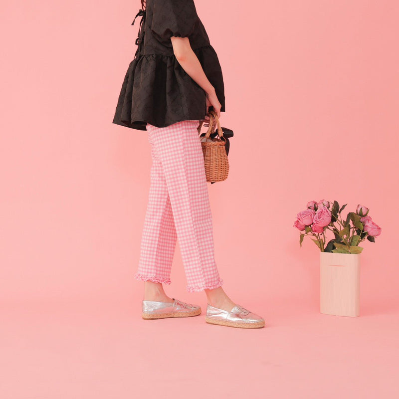 Frill Gingham Pants - MAISON MARBLE