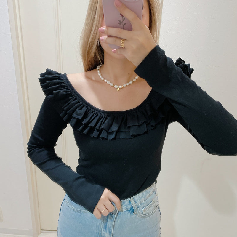 Frill Long Tee - MAISON MARBLE