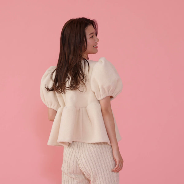 Fur Puff Blouse - MAISON MARBLE