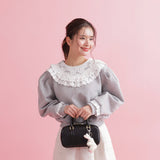 Lace Frill Sweater - MAISON MARBLE