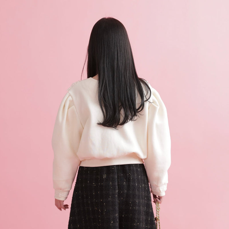 Lace Frill Sweater - MAISON MARBLE