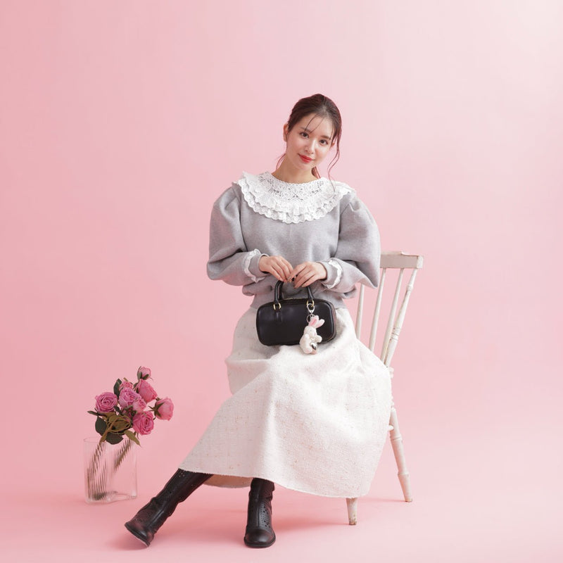 Lace Frill Sweater - MAISON MARBLE