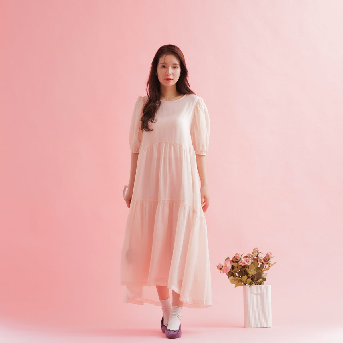 maison.marble♡ Rosy Tiered Dress Macaron Tiered Dress – MAISON MARBLE