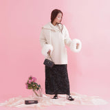 【PRE ORDER】Fur Sleeves Wool Coat - MAISON MARBLE