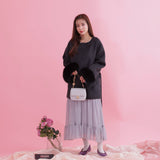 【PRE ORDER】Fur Sleeves Wool Coat - MAISON MARBLE