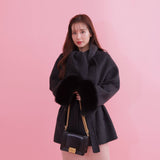 【PRE ORDER】Fur Sleeves Wool Coat - MAISON MARBLE