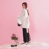 【PRE ORDER】Fur Sleeves Wool Coat - MAISON MARBLE