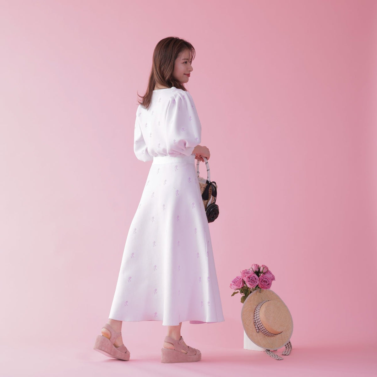Rose Jacquard Knit Skirt – MAISON MARBLE