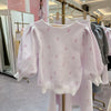 Rose Jacquard Knit Tops - MAISON MARBLE