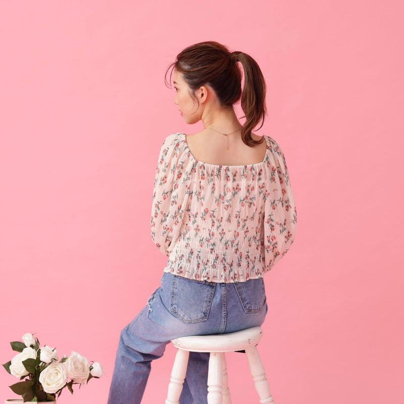 Rosy Sheer Blouse - MAISON MARBLE