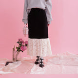 Velour Lace Skirt - MAISON MARBLE